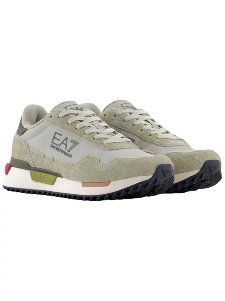 Sneakersy Emporio Armani Ea7 skórzane zielone