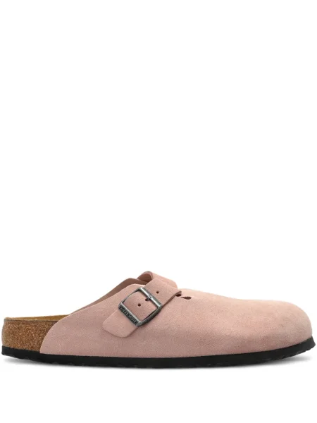 Papuci tip mules Birkenstock din piele de căprioară roz