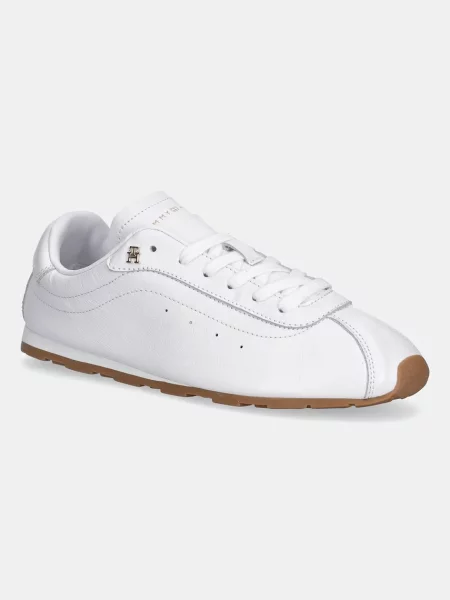 Sneakerși Tommy Hilfiger din piele alb