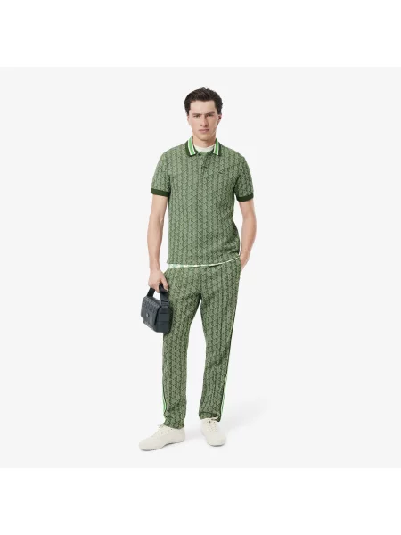 Lacoste Spodnie Dresowe Z Monogramem Paris zielony