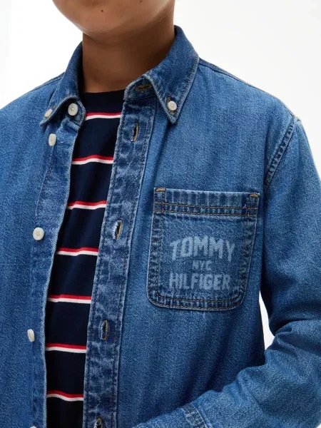 Tommy Hilfiger риза за деца от синьо
