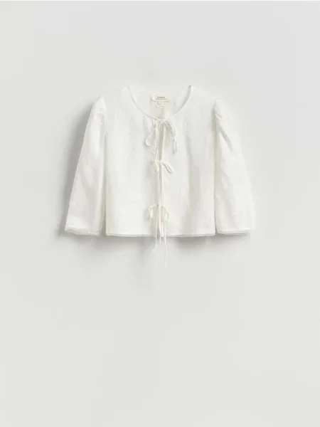 Reserved Лляна блуза білий