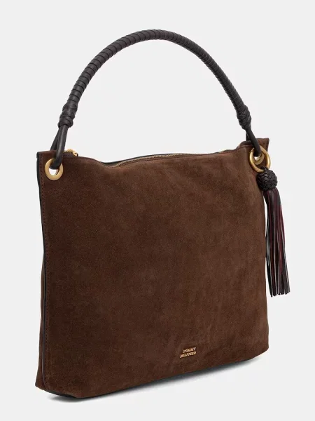 Tommy Hilfiger Geantă Th Statement Leather Bag Suede maro