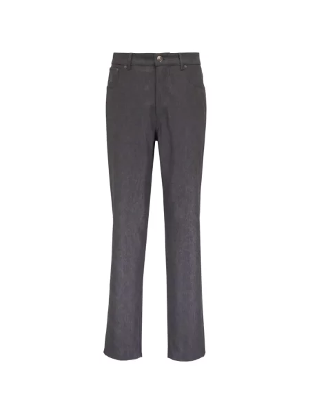 Pantaloni Brunello Cucinelli de lână cu autograf gri