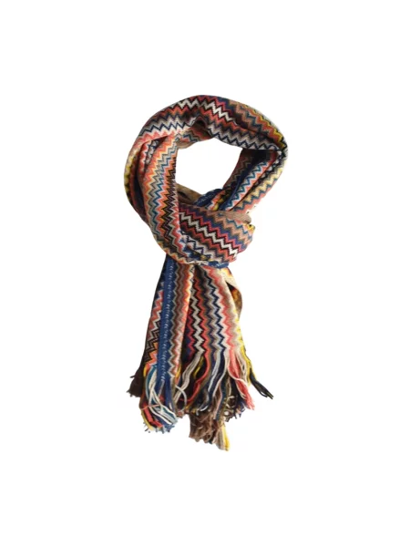 Szal Missoni wełniana w geometryczne wzory