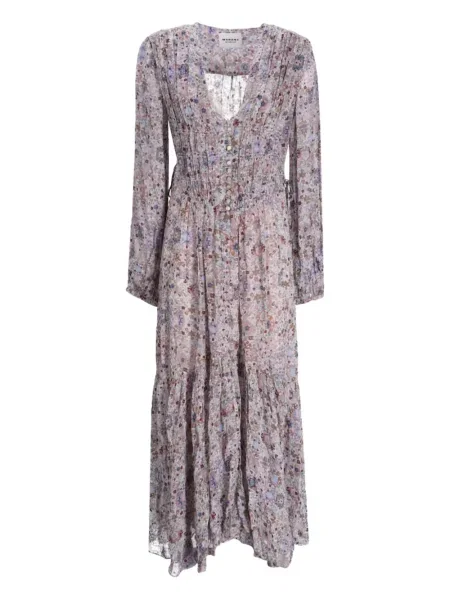 Rochie maxi Isabel Marant cu model floral de costum violet