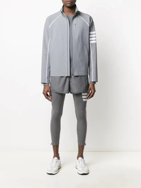 Dryžuotos lengvas kelnės Thom Browne pilka