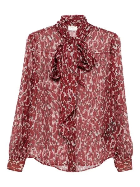 Bluză Saint Laurent cu imprimeu abstract roșu