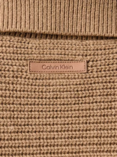 Calvin Klein pulóver férfi gyapjú hozzáadásával bézs