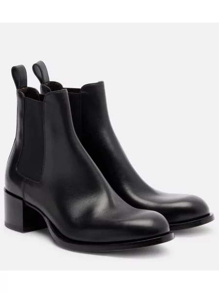 Botine chelsea The Row din piele negru