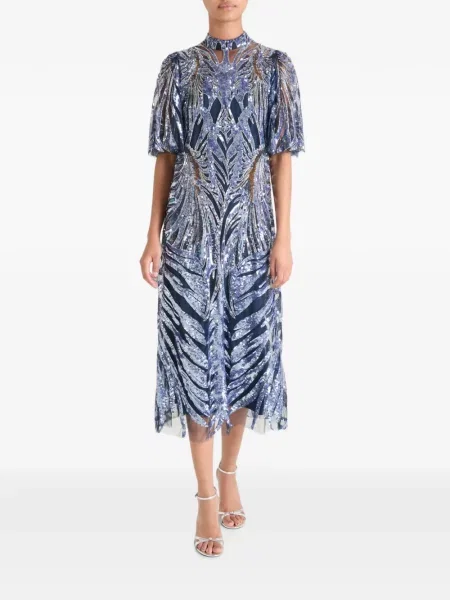 Rochie midi Temperley London cu paiete albastru