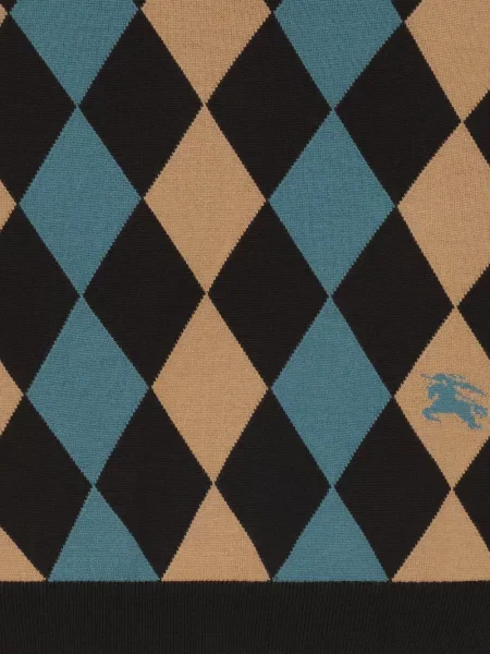 Vestă Burberry de lână cu model argyle negru