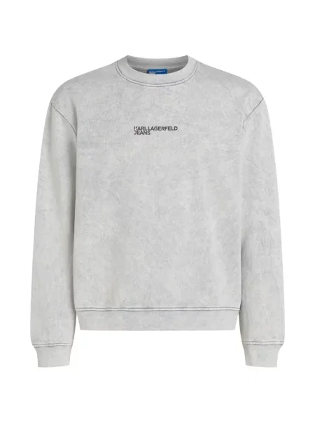 Hanorac crewneck Karl Lagerfeld Jeans cu decolteu rotund gri