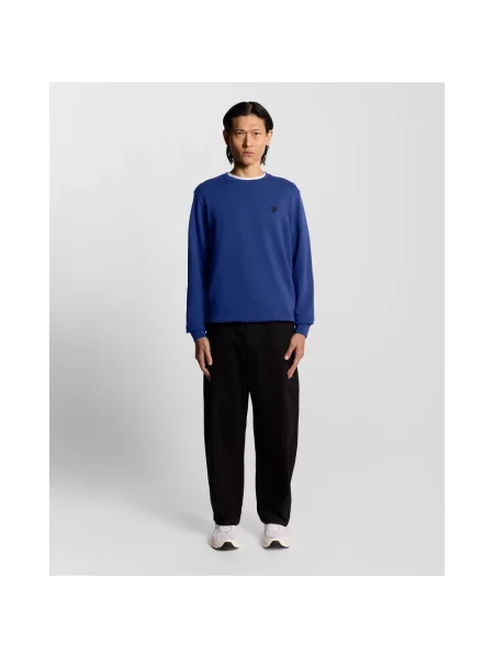 Bluza nierozpinana Lyle & Scott z okrągłym dekoltem niebieska