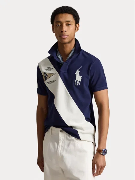 Polo Ralph Lauren polo majica za muškarce od pamuka plava