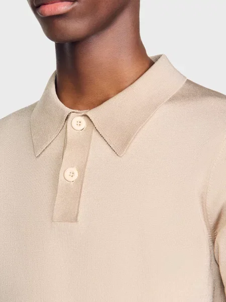 Поло Sandro бежевое