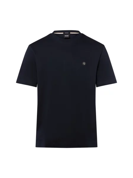 Boss Black Koszulki Mężczyzna Miękki T-shirt z monogramem niebieski