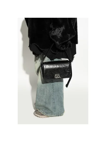 Torba crossbody Balenciaga skórzana czarna