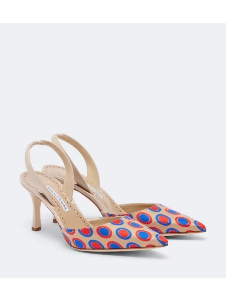Pantofi cu toc Manolo Blahnik cu buline slingback