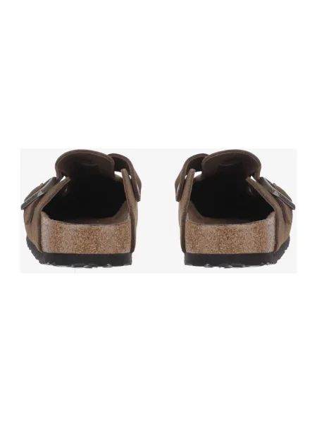 Klapki Birkenstock zamszowe brązowe