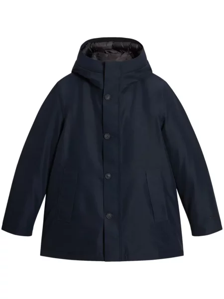 Geacă Woolrich cu glugă albastru