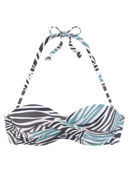SUNSEEKER Sutien costum de baie turcoaz negru alb
