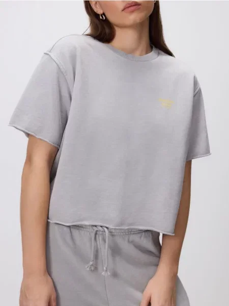 Reserved Tricou cu imprimeu gri-închis gri