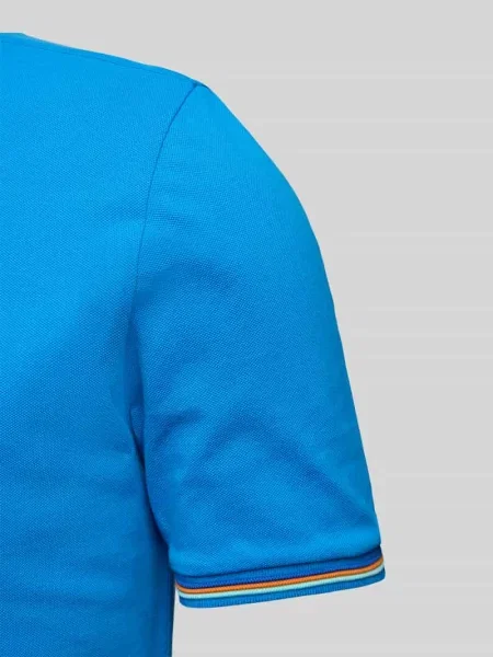 Koszulka polo z krótką listwą guzikową model ‘Brice’ Sundek niebieskie