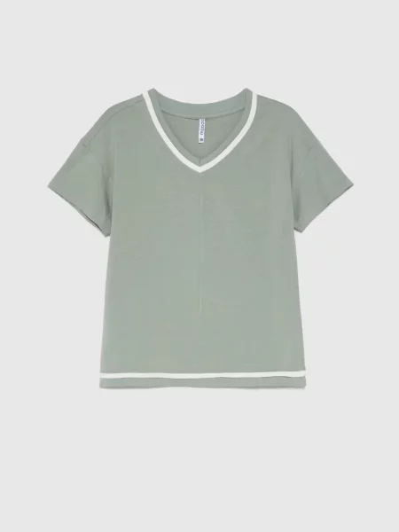 Bluza Moodo s V-izrezom bijela