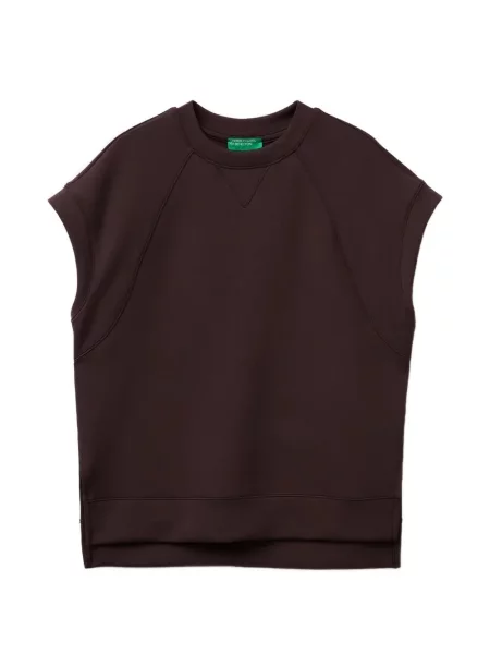Tricou Benetton fără mâneci cu decolteu rotund maro