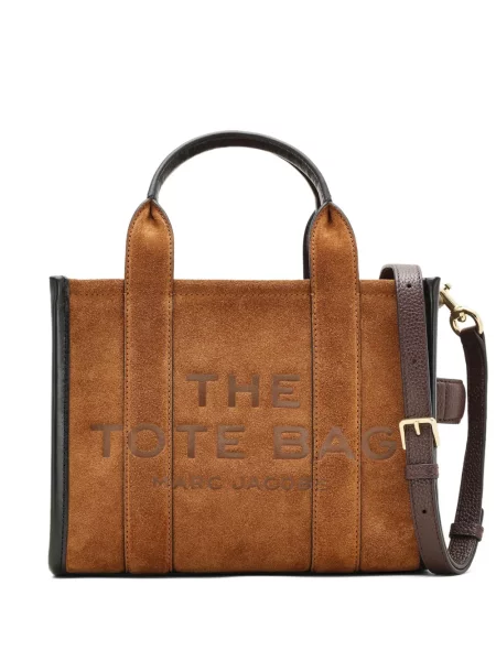 Geantă Marc Jacobs din piele de căprioară maro