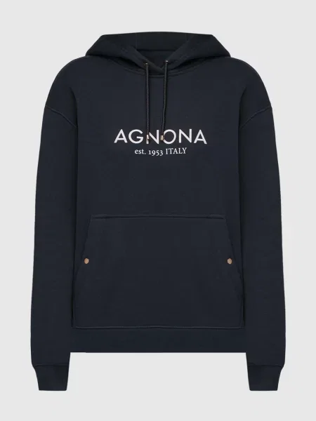 Худі з принтом логотипа Agnona синє