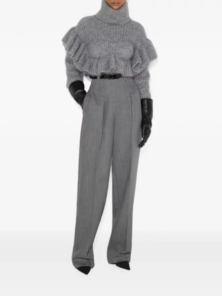 Pulover Elisabetta Franchi cu volane gri