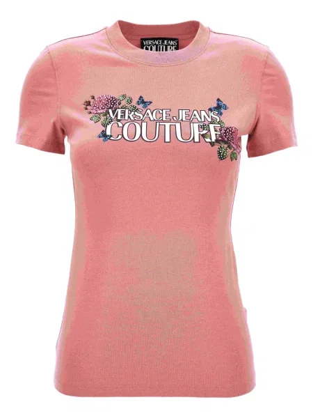 Tricou Versace Jeans Couture cu model floral roz