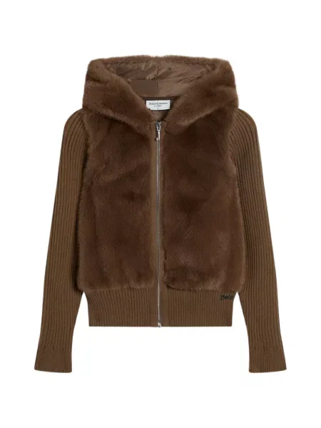 Geacă Juicy Couture tricotate maro