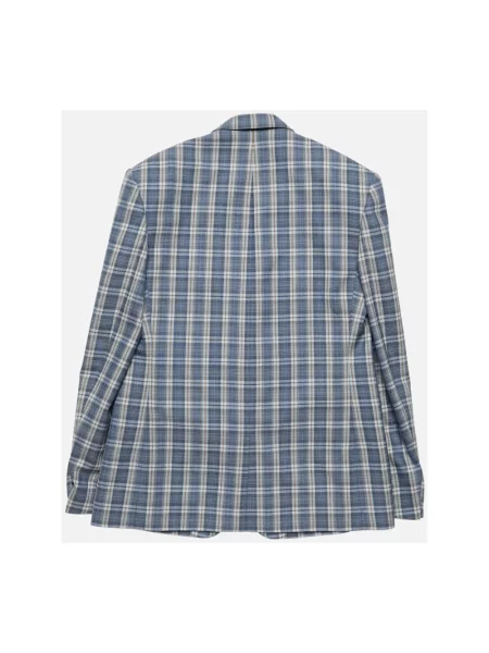 Marynarka Acne Studios wełniana w kratę niebieska