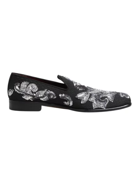 Półbuty Dolce And Gabbana z cekinami biznesowe czarne