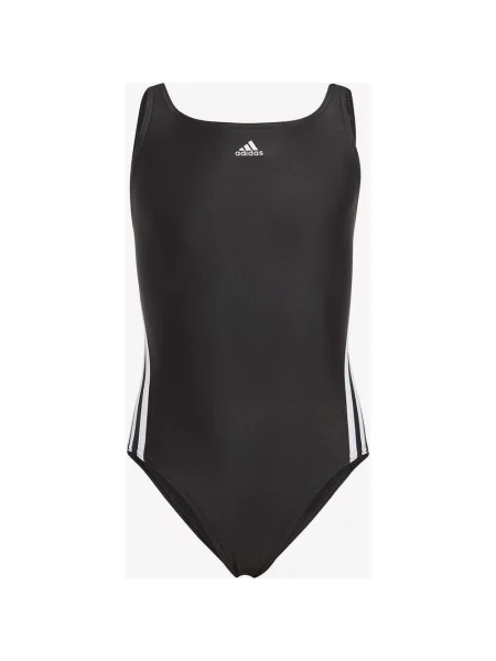 Strój kąpielowy Adidas 3S matowy czarny dziewczęcy biały