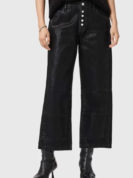 AllSaints jeans high waist negru