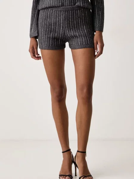 Twinset pantaloni scurți pentru femei cu amestec de lână gri