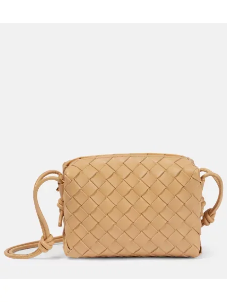 Usnjena torba Bottega Veneta Loop rjava