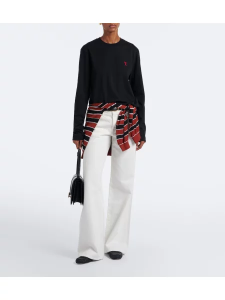 Tricou Ami Paris din jerseu negru
