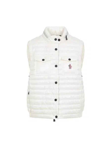 Kamizelka puchowa Moncler z kapturem biała