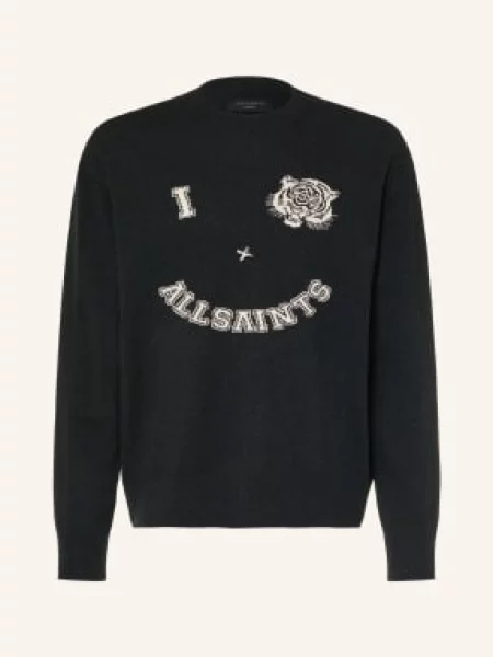 Allsaints Sweter Grinner schwarz czarny