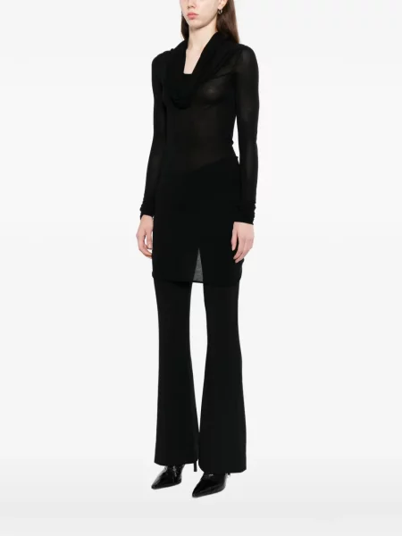 Lung tricou Rick Owens cu glugă negru