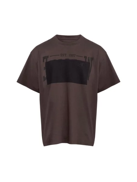 Maison Margiela t-shirt z nadrukiem brązowy