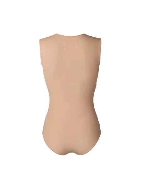 Koszulka Maison Margiela bez rękawów elegancka z dżerseju beżowa