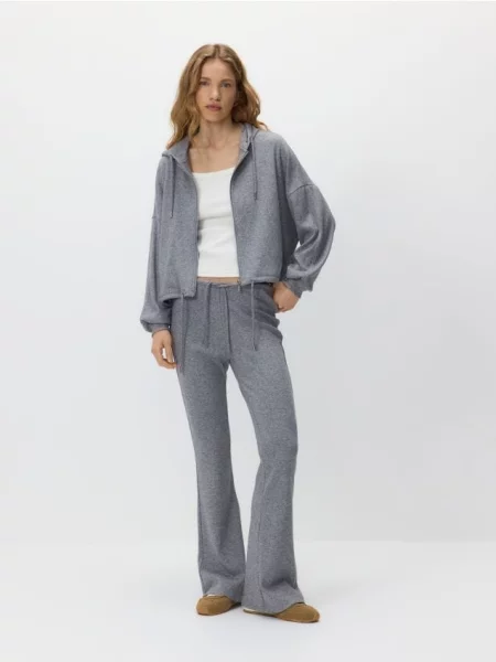 Reserved Rozpinana bluza z wiskozą ciemnoszary