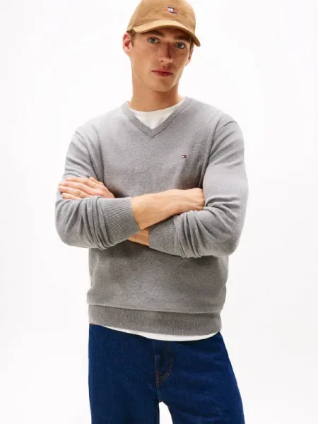 TOMMY HILFIGER Pulover ESSENTIAL bazalt gri