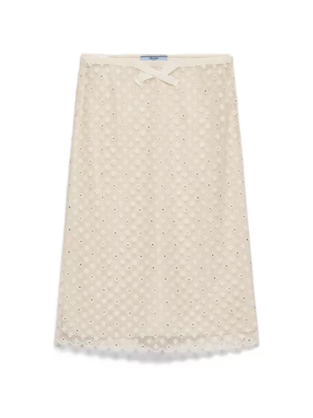 Fustă Prada cu broderie din dantelă